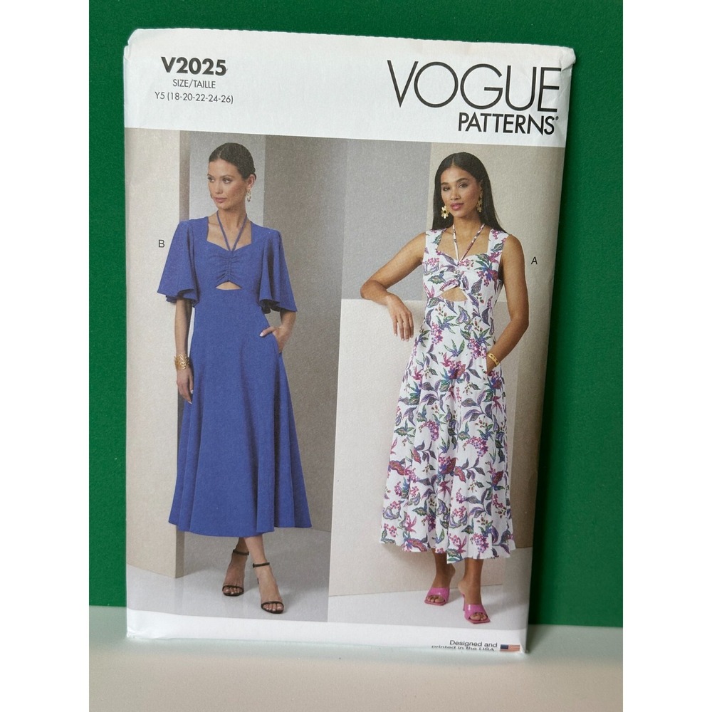 Vogue Misses' DRESS WITH SLEEVE VARIATIONS V2025 Size Y5 (18 - 26)
